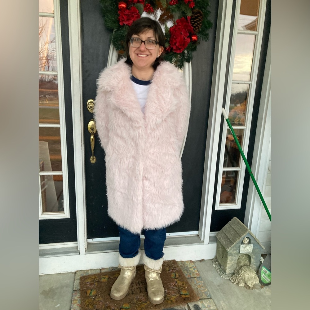 Chic Pink Faux Fur Coat - Picture 12 of 14